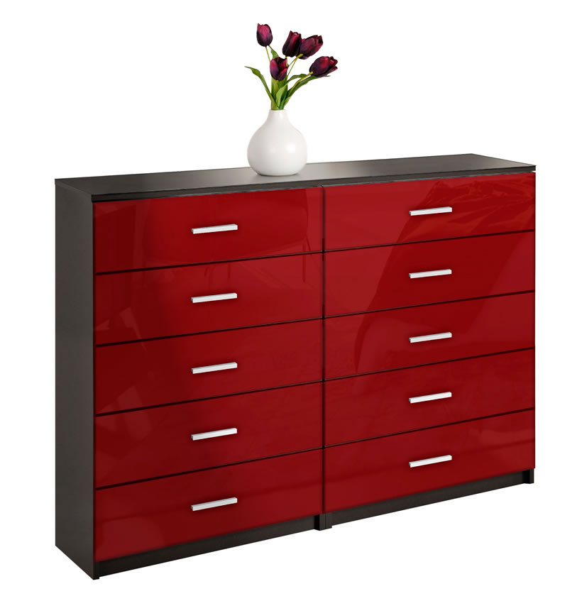 Large Dresser  10 Drawer Double Dresser  Contempo Space