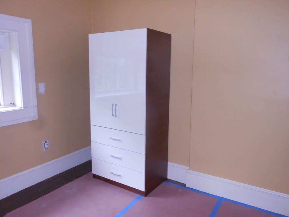 White and Java Armoire in Providence, Rhode Island