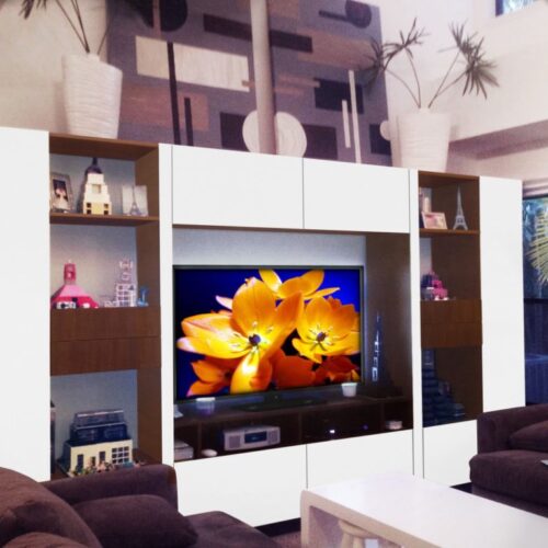 Glossy White Lucus Entertainment Wall Unit in Boca Raton, Florida