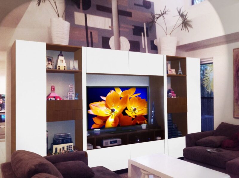 Glossy White Lucus Entertainment Wall Unit in Boca Raton, Florida
