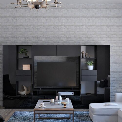 Black Lucus Entertainment Wall Unit
