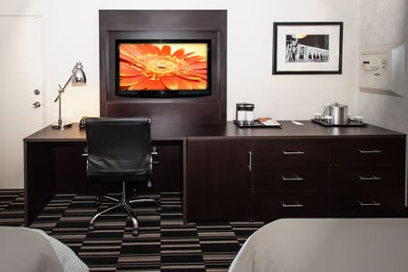 Custom desk with TV mount