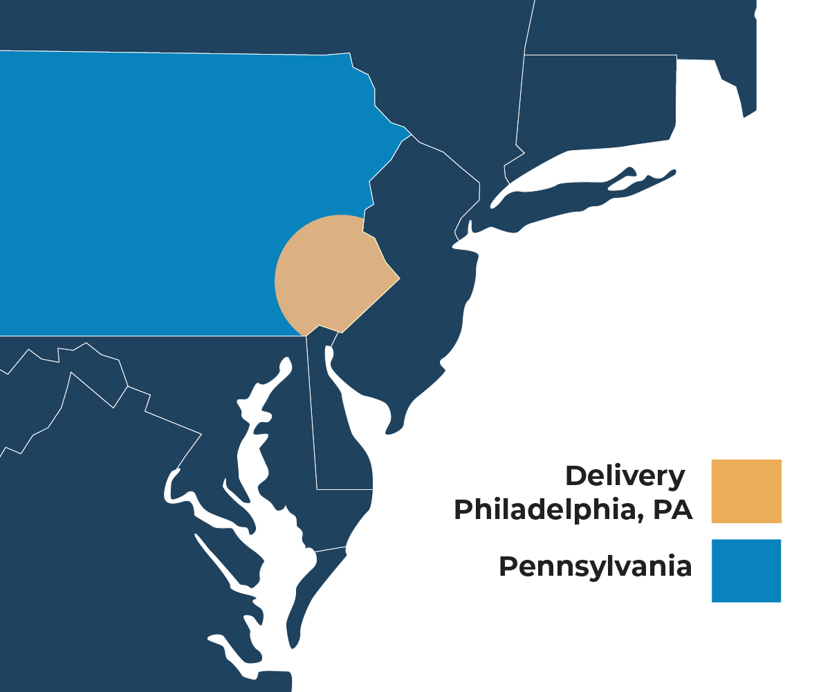 Philadelphia, PA delivery areas