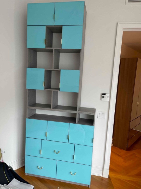Custom Aqua Stone Cabinet
