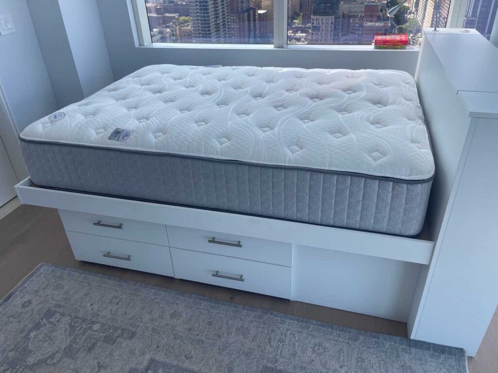 Ultra Storage Platform Bed with Custom Headboard in New York, NY