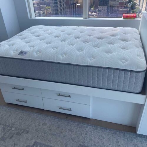 Ultra Storage Platform Bed with Custom Headboard in New York, NY