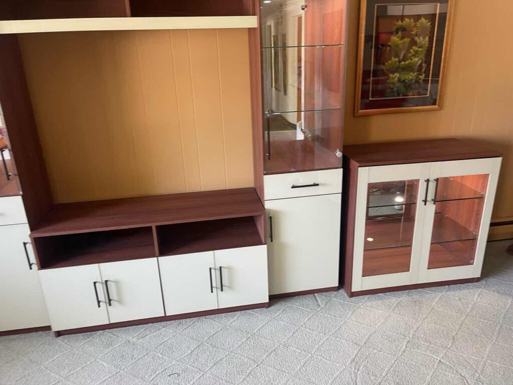 Custom Emma Entertainment Center with Display Cabinet in Merrick, NY