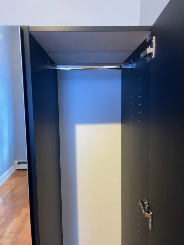 Mirrored Alta 3-Door Armoire hang rod