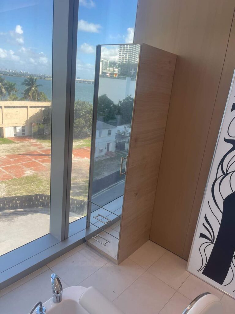 Alta Narrow Storage Solutions for Miami Hair Salon