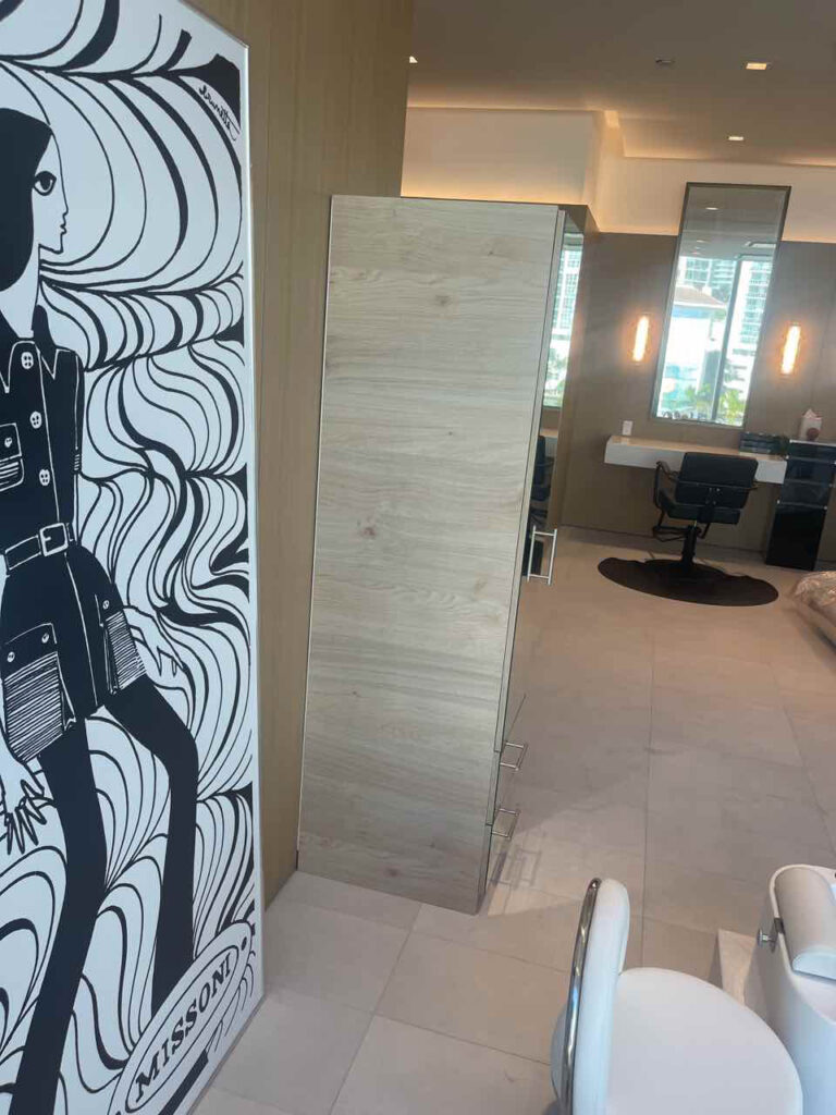 Alta Narrow Storage Solutions for Miami Hair Salon