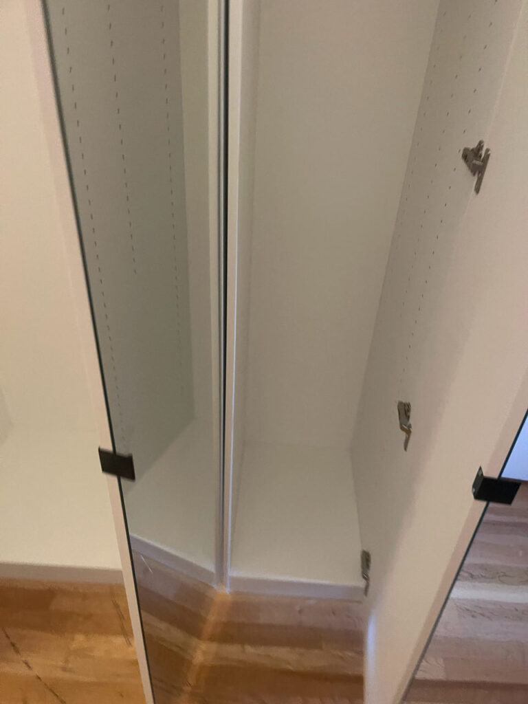 Mirrored Alta Wardrobe and a Half for Manhattan Apartment