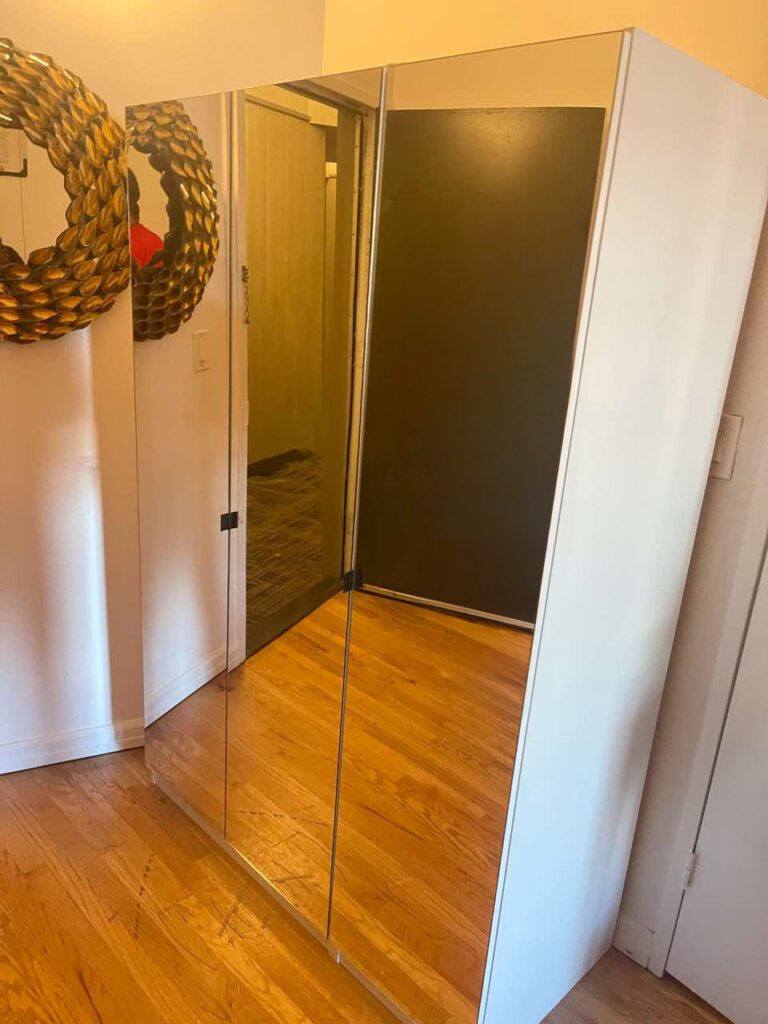 Mirrored Alta Wardrobe and a Half for Manhattan Apartment