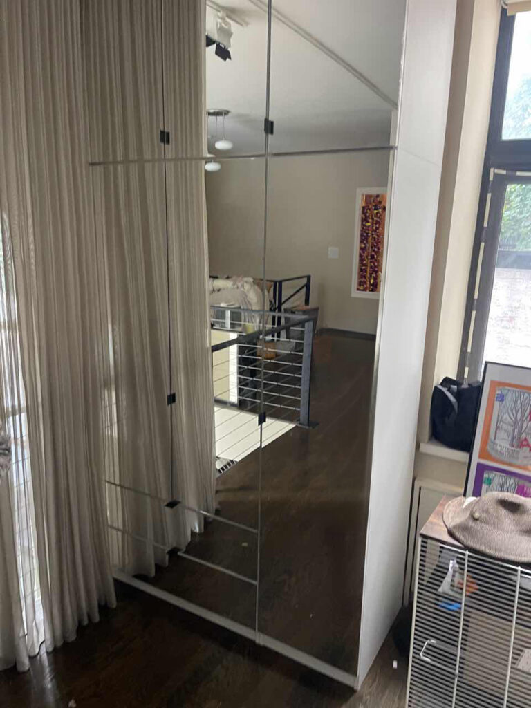 Extra Tall Mirrored Alta Wardrobe for Manhattan Apartment