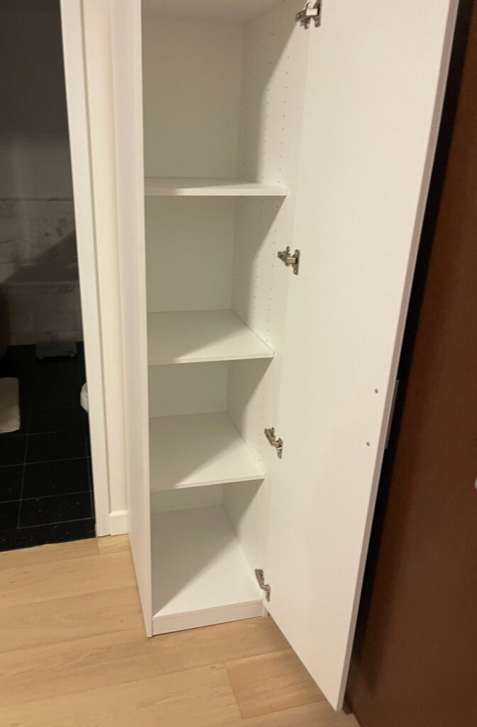 Corner-Fit Narrow Storage Solution for Manhattan Apartment