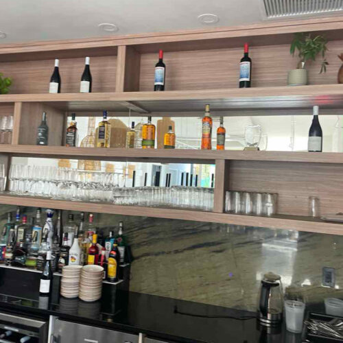 Custom Wall-to-Wall Back Bar System for Brooklyn Establishment