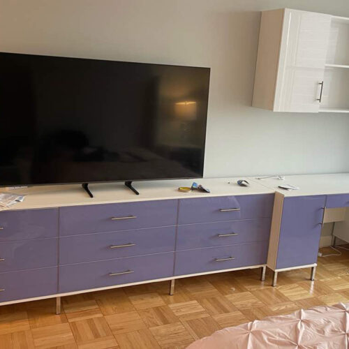 Custom Entertainment Center & Multi-Function Bedroom Furniture for Manhattan Apartment
