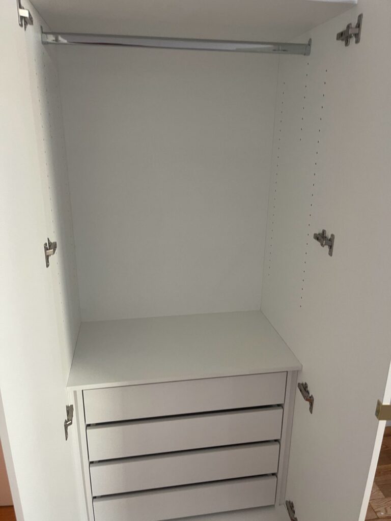 Hang rod on an Extended-Height Alta Wardrobes