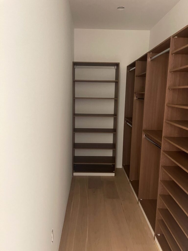 Walk in closet organizer system
