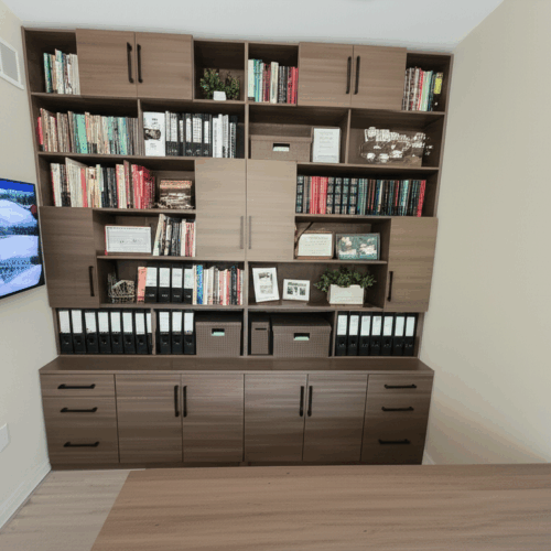 Custom Office Bookshelf & Desk Installation in Tafton Pennsylvania