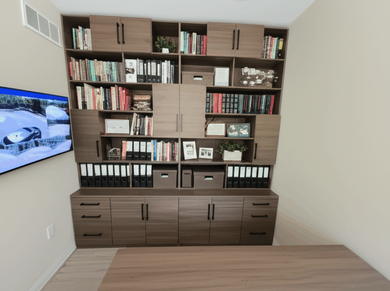 Custom Office Bookshelf & Desk Installation in Tafton Pennsylvania