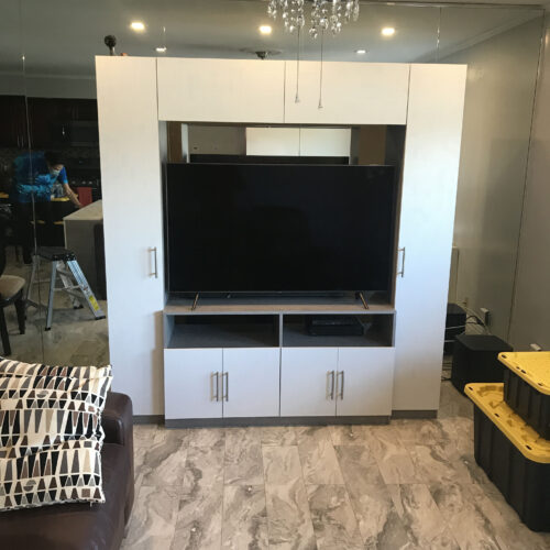 Stone & Matte Entertainment Center Installation in Brooklyn New York