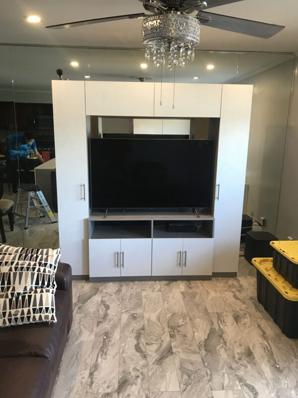 Stone & Matte Entertainment Center Installation in Brooklyn New York