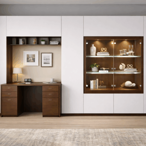 White and Albero Matte Custom Wall Unit
