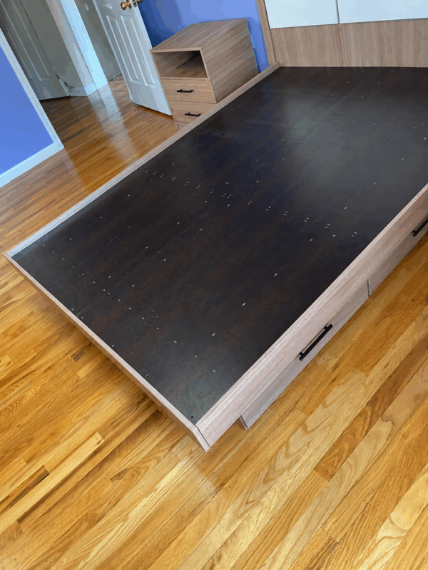 White Glossy & Natural Walnut Matte Bedroom Suite — Saddle Brook, NJ