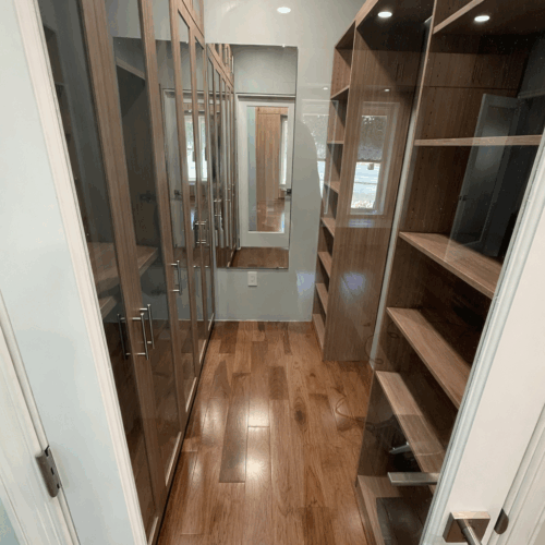 Natural Walnut Matte Custom Closet Installation | Muncy Valley, PA