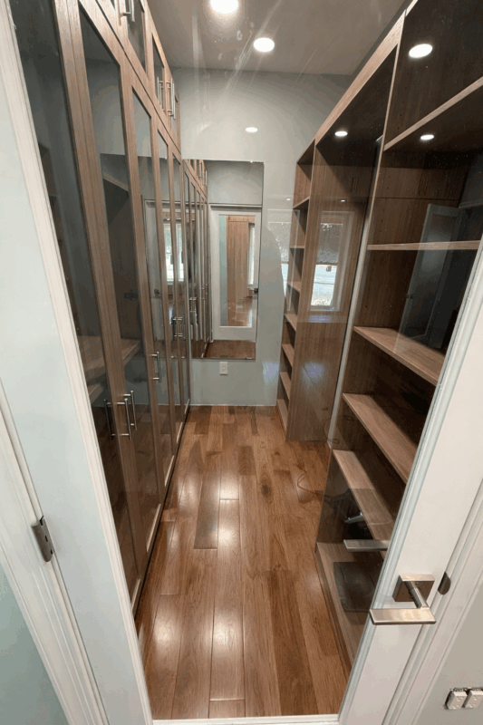 Natural Walnut Matte Custom Closet Installation | Muncy Valley, PA