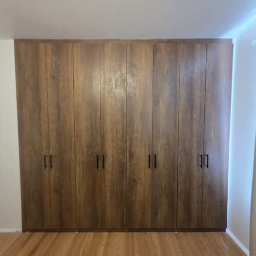 Custom Rustic Birch Matte Closet System & Computer Desk | Englewood, NJ