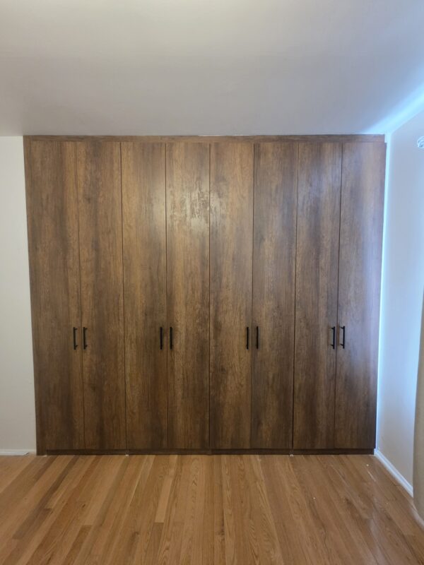 Custom Rustic Birch Matte Closet System & Computer Desk | Englewood, NJ