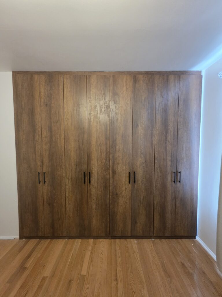 Custom Rustic Birch Matte Closet System & Computer Desk | Englewood, NJ