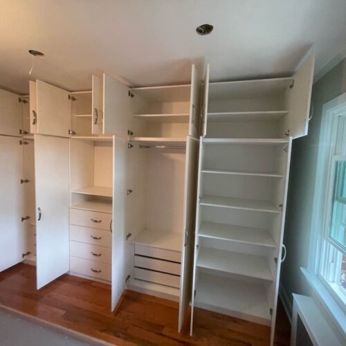 Custom White Matte Wardrobe System | Irvington, NY