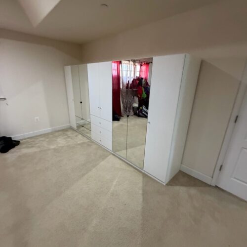 Custom White Matte Mirrored Wardrobe Suite | Potomac, MD