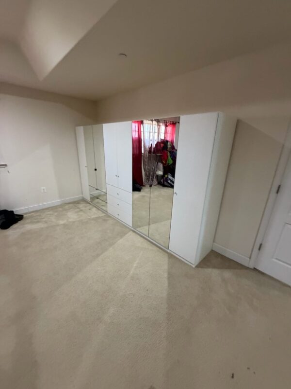 Custom White Matte Mirrored Wardrobe Suite | Potomac, MD