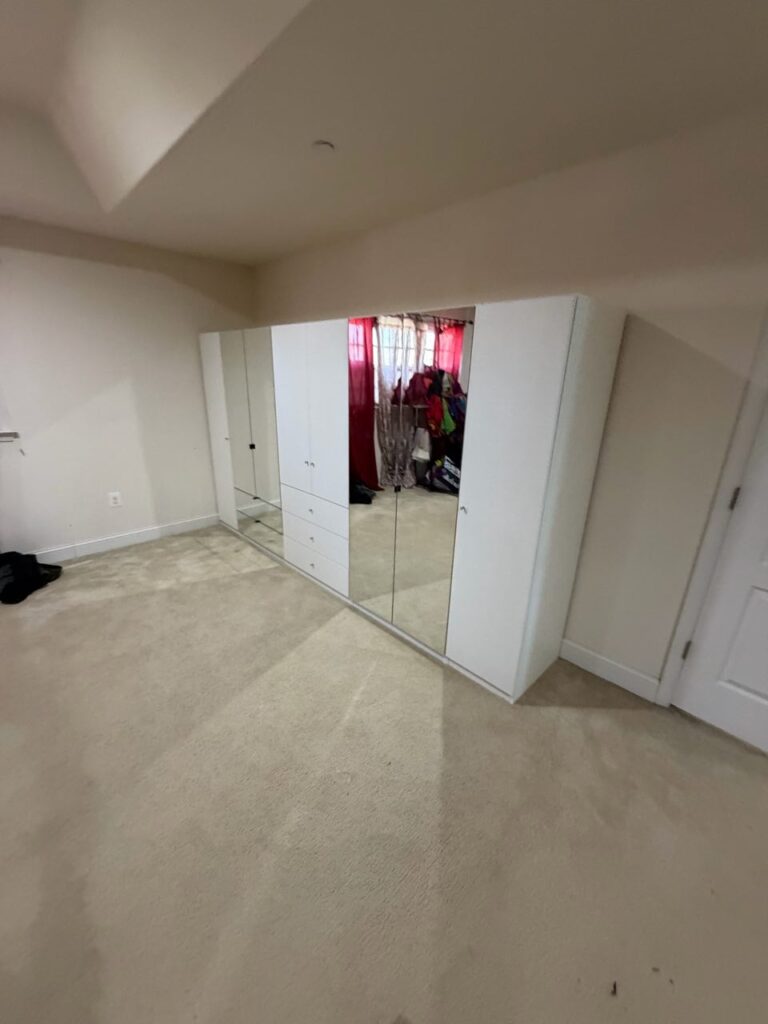 Custom White Matte Mirrored Wardrobe Suite | Potomac, MD