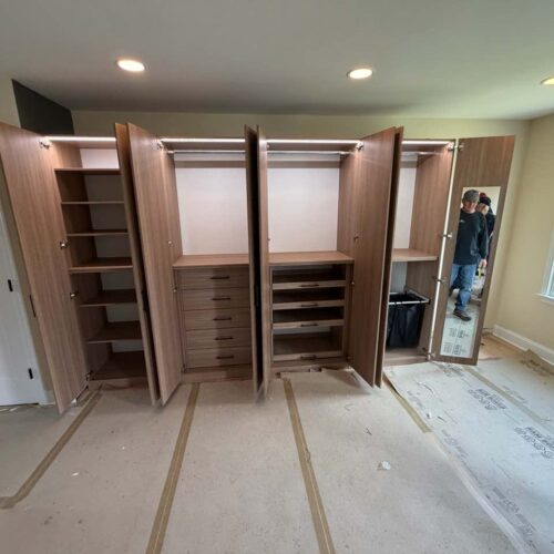 Custom Natural Walnut Matte Wardrobe & Closet System | Easton, PA