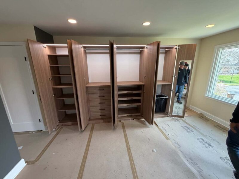 Custom Natural Walnut Matte Wardrobe & Closet System | Easton, PA