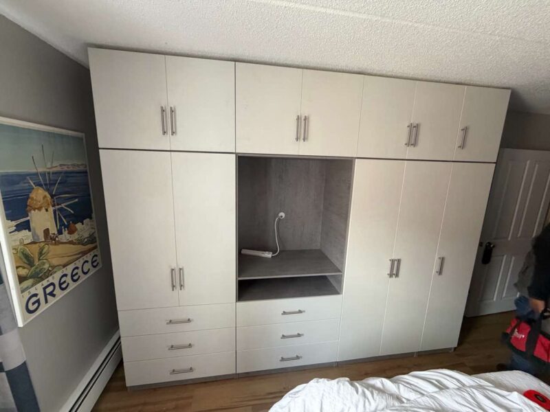 Custom Leather Pearl Matte Wardrobe Closet System | New York, NY