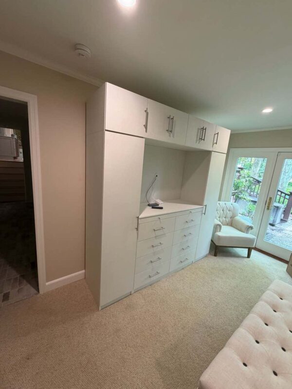 Custom Leather Pearl Matte TV Armoire | Scotch Plains, NJ