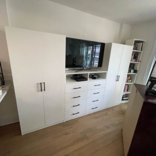 TV Wardrobe Wall Unit with Drawers & Mirror | Brooklyn, NY