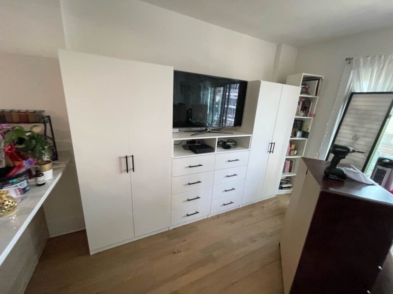TV Wardrobe Wall Unit with Drawers & Mirror | Brooklyn, NY