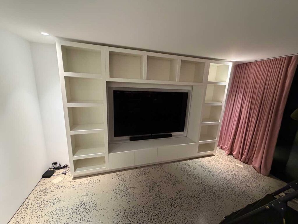 Wall Unit with TV Alcove and Open Shelving | Nyack, NY