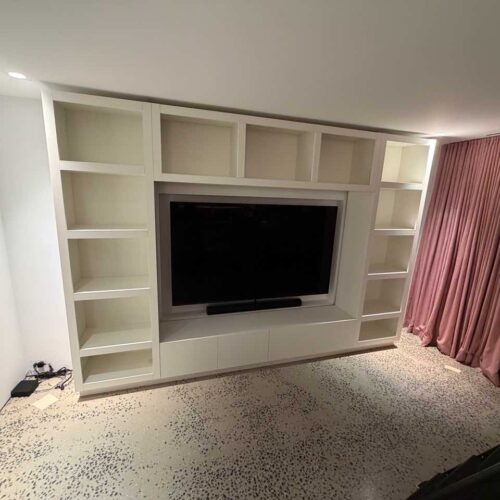 Wall Unit with TV Alcove and Open Shelving | Nyack, NY