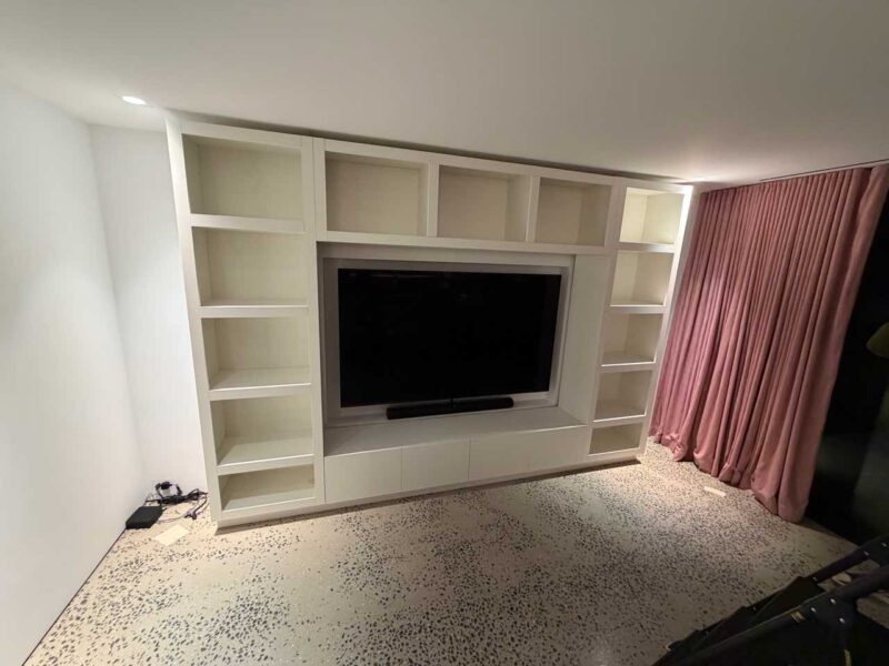 Wall Unit with TV Alcove and Open Shelving | Nyack, NY