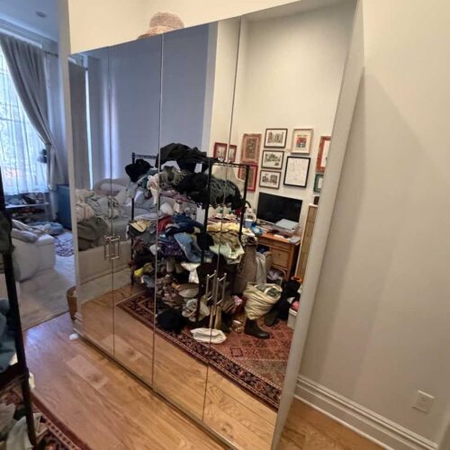 Double Hanging Wardrobe with Mirror Doors — Brooklyn, NY