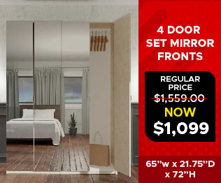 Four Door Mirror Wardrobe Cabinet Promo