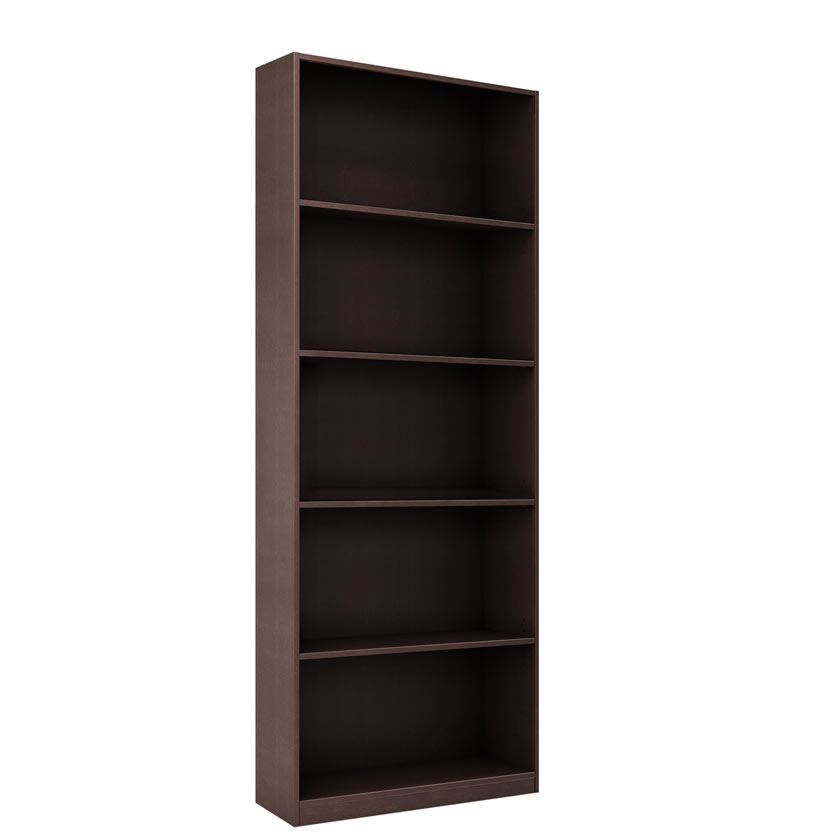 Alexis 7 Foot Bookcase With 5 Shelves, 6 Foot Tall White Bookcase