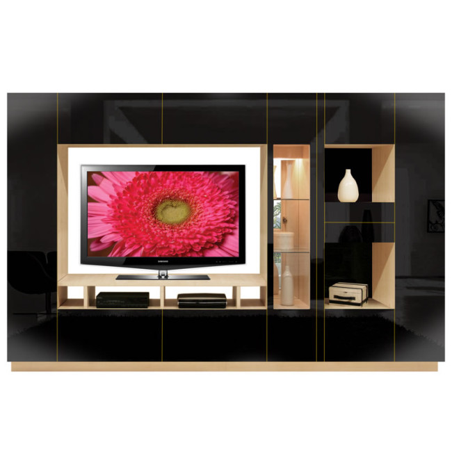 Isabella Wall Unit Black Glass